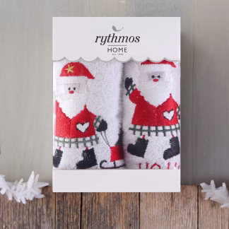 Rythmos Christmas Terry Gift Set (1 Αγιοσ Βασιλησ) Προσωπου (50X90) Λευκο