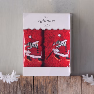 Rythmos Christmas Terry Gift Set (4 Χιονανθρωποσ) Προσωπου (50X90) Λευκο