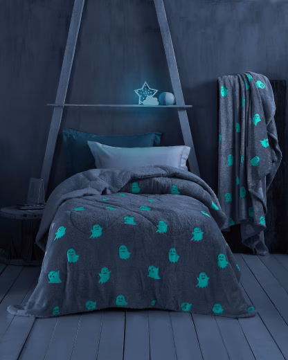 Rythmos Spooggi - Κουβερτα Παιδικη Fleece Luminus Ημιδιπλο (160Χ220) Γκρι Απαλο