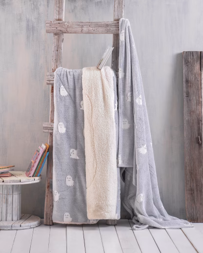 Rythmos Spooggi - Κουβερτα Παιδικη Fleece Luminus Ημιδιπλο (160Χ220) Γκρι Απαλο