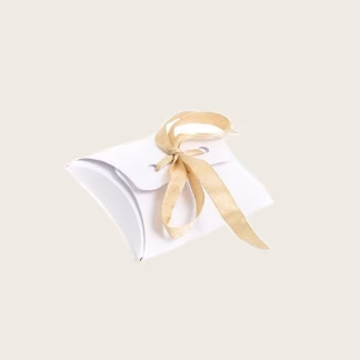 10 Χαρτινα Λευκα Κουτακια Με Σατεν Κορδελα 10×7,5×2,5cm