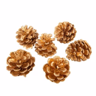 Beauty Home 6 κουκουνάρια ματ χρυσό περίπου 5 cm Beauty Home 6 κουκουνάρια ματ χρυσό περίπου 5 cm