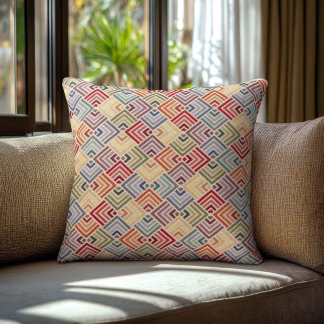 Beauty Home Μαξιλαροθήκη ΣΤΟΦΑ ΔΙΑΜΑΝΤΙΑ ΠΟΛΥΧΡΩΜΑ   45 x 45 cm