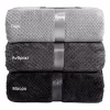 Κουβέρτα Μονόχρωμη Υπέρδιπλη Jacquard Fleece 350gsmart 11600 220×240 Μαύρο