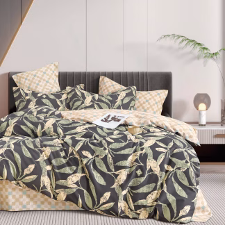 Beauty Home Σετ σεντόνια υπέρδιπλα Art 12287 Antonella 230x260 Ανθρακί,Λαδί Beauty Home Σετ σεντόνια υπέρδιπλα Art 12287 Antonella 230x260 Ανθρακί,Λαδί