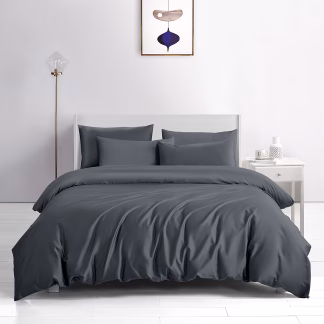 Beauty Home Σετ παπλωματοθήκη υπέρδιπλη Bamboo 300tc Art 12350 Midnight Charm 240x260 Ανθρακί