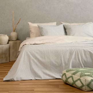 Melinen Home Σετ Σεντονια Διπλα (Λ) Nika Light Blue Casual Line (150Χ200+32) 205Χ270