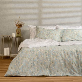 Melinen Home Σετ Σεντονια Διπλα (Λ) Botan Aqua Casual Line (150Χ200+32) 205Χ270