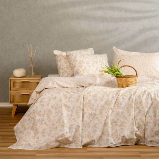 Melinen Home Σετ Σεντονια Διπλα (Λ) Chloe Peach Casual Line (150Χ200+32) 205Χ270