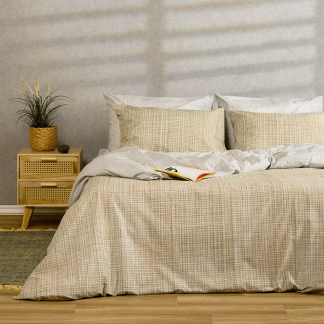 Melinen Home Σετ Σεντονια Διπλα (Λ) Mateo Grey Casual Line (150Χ200+32) 205Χ270