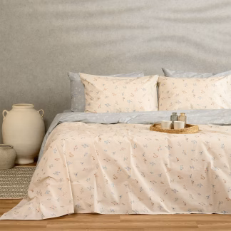Melinen Home Παπλωματοθηκη Μονη Amour Blue/Beige Ultra Line (165X245) 165Χ245