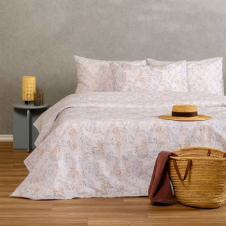 Melinen Home Παπλωματοθηκη Υπερδιπλη Aisha Blue Ultra Line (225X245) 225Χ245