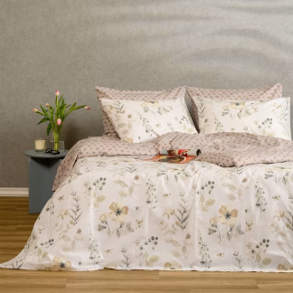 Melinen Home Σετ Σεντονια Διπλα (Λ) Dolores Ash Casual Line (150Χ200+32) 205Χ270