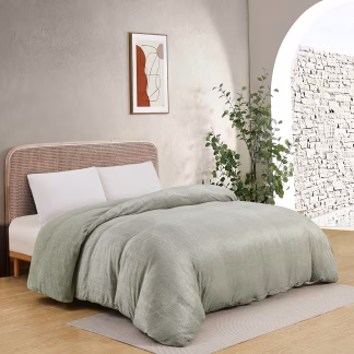 Melinen Home Παπλωματοθηκη Υπερδιπλη Shelby Soft Olive (225X245) 225Χ245
