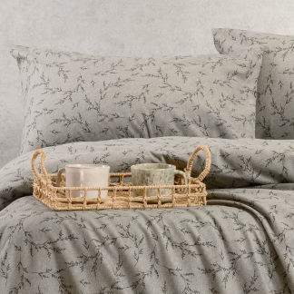 Melinen Home Σετ Μαξιλαροθηκεσ Φανελενιεσ Poppy Grey (53X72) 53Χ72