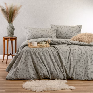 Melinen Home Σετ Σεντονια Φανελενια Μονα Poppy Grey (170X260) 170Χ260