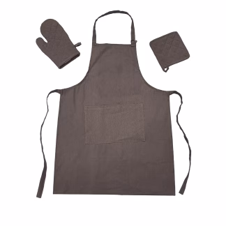 Melinen Home Σετ 3 Τεμ. Ποδια, Πιαστρα &Amp; Γαντι Zoe Brown/Grey 18Χ28