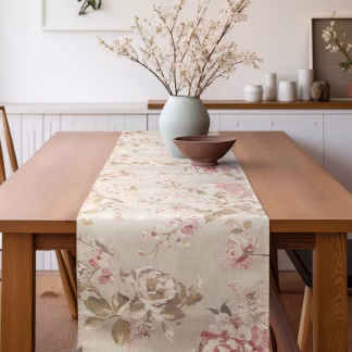 Beauty Home ΡΑΝΝΕΡ ΚΛΑΣΙΚΟ ΦΛΟΡΑΛ ΜΠΕΖ 32 cm x 2.5 m Beauty Home ΡΑΝΝΕΡ ΚΛΑΣΙΚΟ ΦΛΟΡΑΛ ΜΠΕΖ 32 cm x 2.5 m