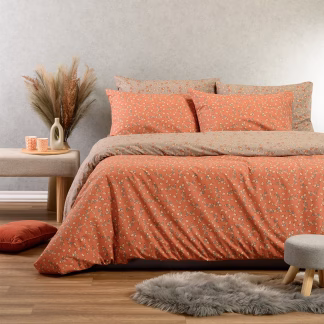Melinen Home Παπλωματοθηκη Μονη Cesare Apricot Casual Line (165X245) 165Χ245