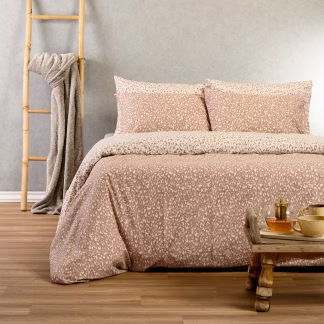 Melinen Home Σετ Σεντονια Υπερδιπλα (Λ) Leo Mocca Casual Line (160Χ200+32) 235Χ270