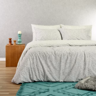 Melinen Home Παπλωματοθηκη Μονη Leo Aqua/Grey Casual Line (165X245) 165Χ245
