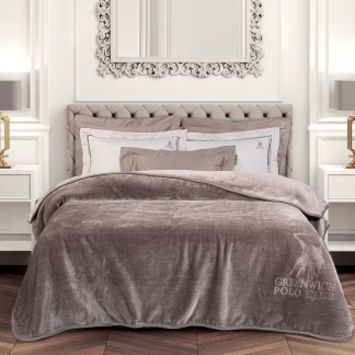 Greenwich Polo Club Κουβερτα Velour Μονη Essential 3497 Taupe Taupe