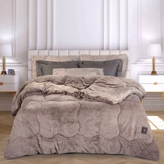 Greenwich Polo Club Κουβερτοπαπλωμα Rabbit Faux Fur King Essential 3953 Taupe Taupe