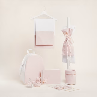 Σετ Βαπτισης Ροζ Χρυσο Lurex