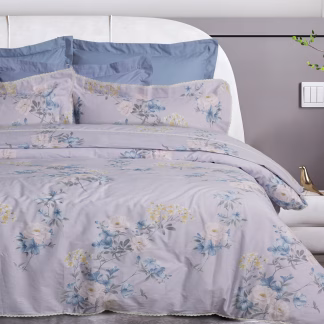 Das Home Παπλωματοθηκη Σετ Υπερδιπλη Prestige 1710 Grey - Lilac Grey - Lilac