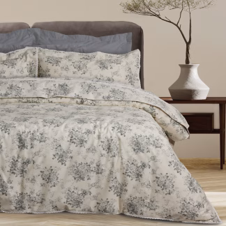 Das Home Παπλωματοθηκη Σετ Υπερδιπλη Prestige 1712 Grey - Ivory Grey - Ivory
