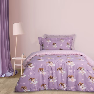 Das Kids Σετ Παπλωματοθηκη Μονη 4972 Pink - Purple Pink - Purple