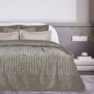 Das Home Κουβερτα Velour Monh 1350 Taupe Taupe