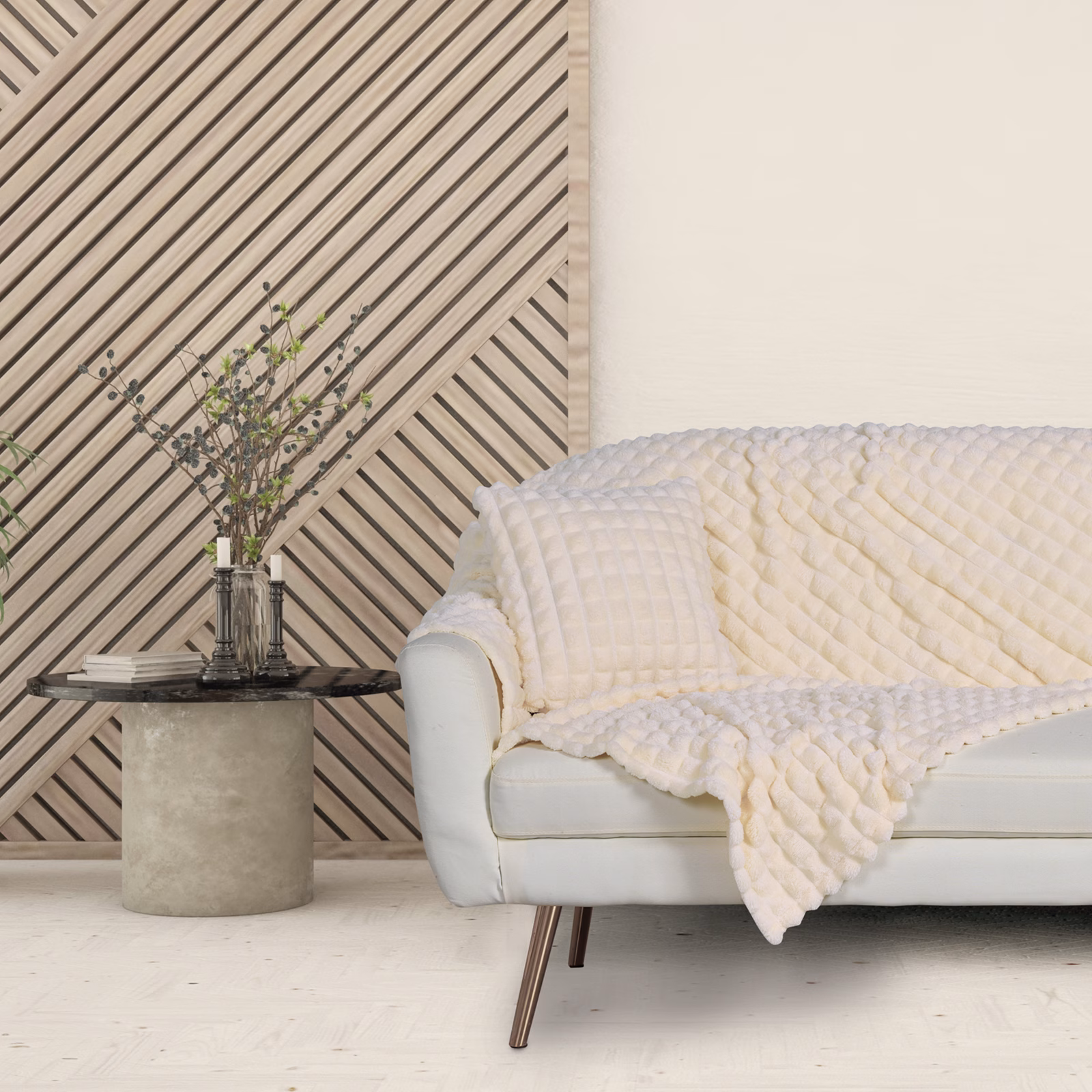 Κουβερτα Fleece 130χ170 1356 Ivory Κουβερτα Fleece 130χ170 1356 Ivory
