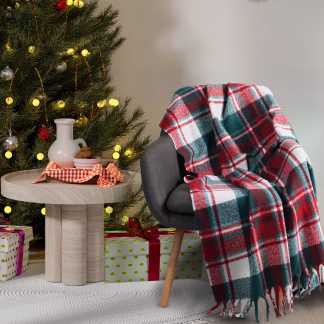 Κουβερτα Καναπε Faux Mohair 1378 Grεεn, Red