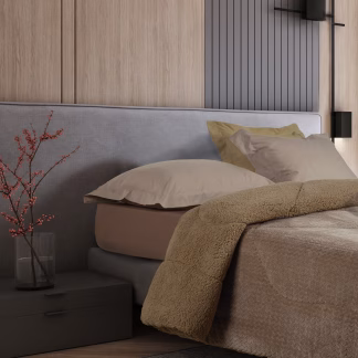 Das Home Κουβερτοπαπλωμα Sherpa Υπερδιπλο 1367 Taupe Taupe