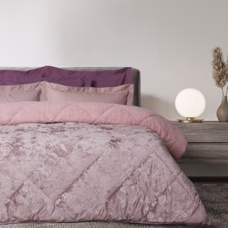 Das Home Velvet Κουβερτοπαπλωμα Sherpa Υπερδιπλο 1377 Nude Nude