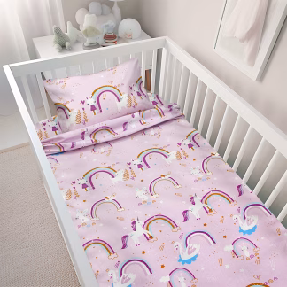 LINO BEBE ΣΕΤ ΣΕΝΤΟΝΙΑ RAINBOW GALLOP PINK 120X180 LINO BEBE ΣΕΤ ΣΕΝΤΟΝΙΑ RAINBOW GALLOP PINK 120X180