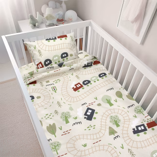 LINO BEBE ΣΕΤ ΣΕΝΤΟΝΙΑ FOREST EXPRESS GREEN 120X180 LINO BEBE ΣΕΤ ΣΕΝΤΟΝΙΑ FOREST EXPRESS GREEN 120X180