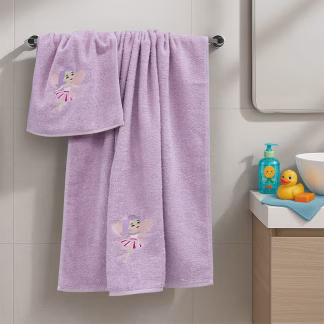 LINO Σετ Πετσέτες Παιδικές 2 τμχ (50x90,70x140) Hada Λιλά LINO Σετ Πετσέτες Παιδικές 2 τμχ (50x90,70x140) Hada Λιλά