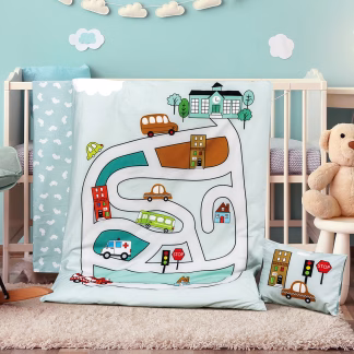 Πάπλωμα Βρεφικό Road Art 5184 110x150 Εμπριμέ