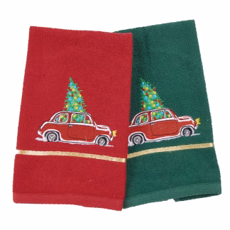 Das Home Christmas Ποτηροπανα Σετ 2Τμχ 30X50 0812 Green - Red Green - Red