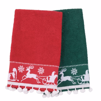 Das Home Christmas Ποτηροπανα Σετ 2Τμχ 30X50 0818 Green - Red Green - Red