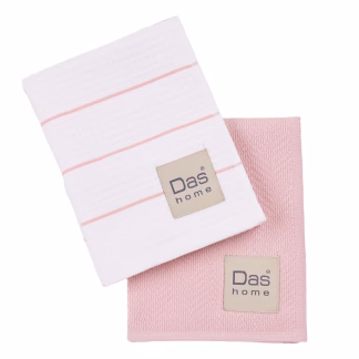 Das Home Σετ Ποτηροπανα 2Τμχ 30Χ50 0828 Pink - White Pink - White