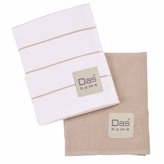 Das Home Σετ Ποτηροπανα 2Τμχ 30Χ50 0830 Taupe - White Taupe - White