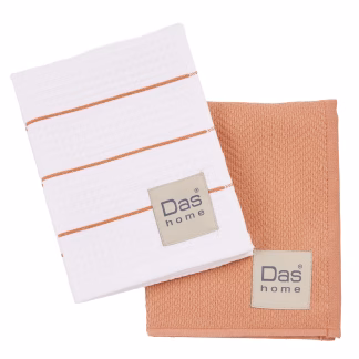 Das Home Σετ Ποτηροπανα 2Τμχ 30Χ50 0831 Teracotta - White Teracotta - White
