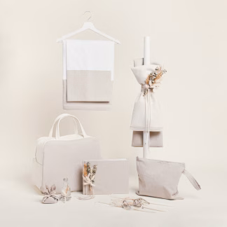 Σετ Βαπτισης Μπεζ Χρυσο Lurex