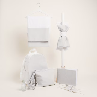 Σετ Βαπτισης Γκρι Ασημι Lurex