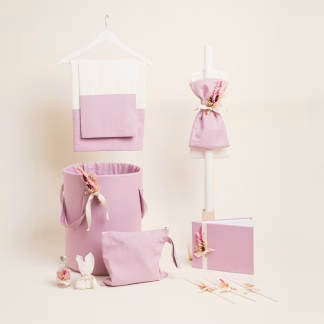 Σετ Βαπτισης Μονοχρωμο Σαπιο Μηλο Βαμβακερο 100%