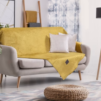 Μαξιλαροθήκη Διακοσμητική Velvety 42x42 Art 8412 Ώχρα