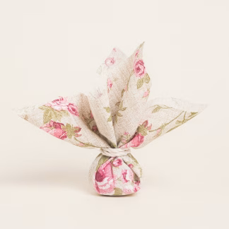 Μαντηλι 27 X 27 Cm Φλοραλ Vintage Μπεζ Φοντο